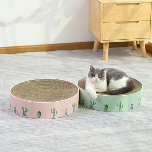 Durable Round Corrugated Paper Cat Scratch Board Bed Toy