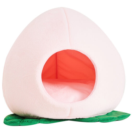 Cute Peach Closed Type Cat Warm Sleeping Bag Litter