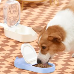 Portable Dog Food Water Kettle Dispenser Bowl