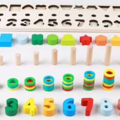 Wooden Digital Shape Logarithmic Board Children's Toy