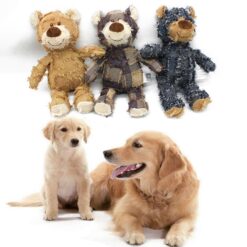 Cute Bear Shape Bite-resistant Dog Plush Squeak Sound Toy