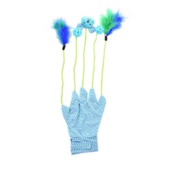 Interactive Funny Cat Gloves Teaser Feathers Bell Toy