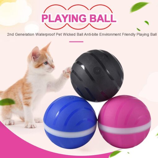 Waterproof USB Charging Led Rolling Flash Ball Pet Toy - Image 3