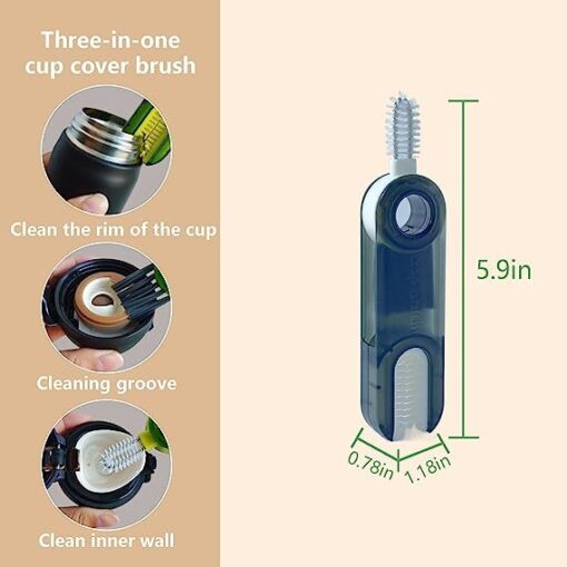 Multifunctional 3 In 1 Kitchen Water Bottle Cleaning Brush