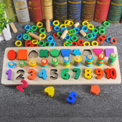 Wooden Digital Shape Logarithmic Board Children's Toy