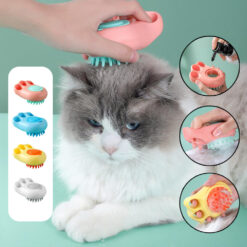 Durable Cartoon Cat Paw Shape Pet Hair Bath Brush