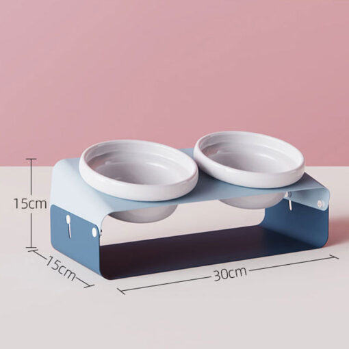 Pet Ceramic Anti-spill Slanting Double-Inclined Bowl