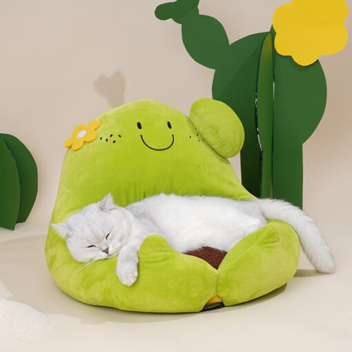 Cute Cactus Comfortable Semi-closed Washable Cat Litter