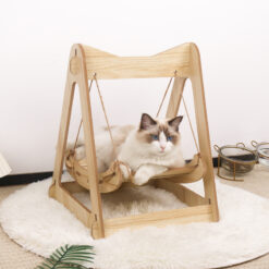 Durable Wooden Hanging Pet Swing Hammock Bed