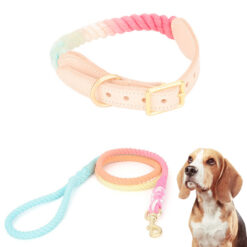 Single Head Hand-knitted Dog Collar Traction Cotton Rope