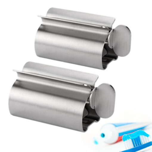 Stainless Steel Bathroom Rolling Toothpaste Holder Squeezer