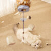 Interactive Hanging Pet Food Leakage Feeder Feathers Toy