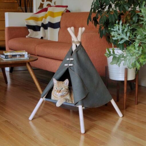 Cute Removable Pet Teepee Tent Bed Frame