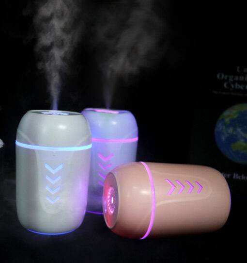 Portable 3 in 1 LED Lights Cool Mist Car Air Humidifier