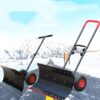 Portable Hand Propelled Wheeled Snow Pusher Shovel
