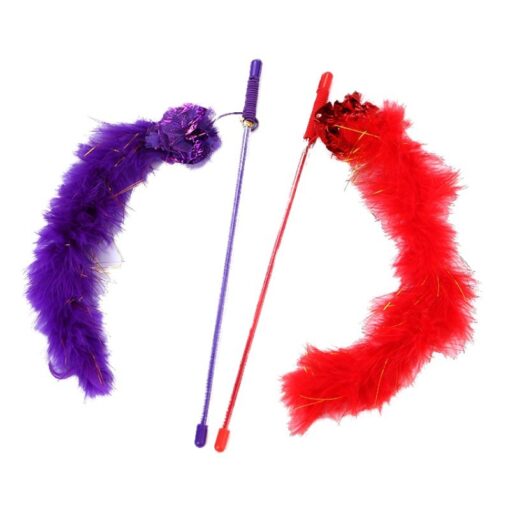 Interactive Funny Cat Stick Rod Feather Toy