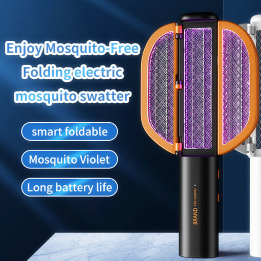 Foldable Electric Mosquito Killer Fly Swatter Bug Zapper