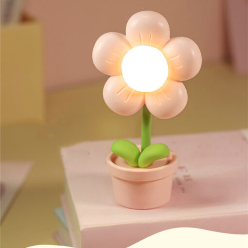 Creative Cute Silicone Mini Flower Night Light Bedside Lamp