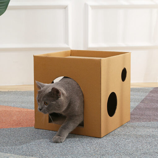 Creative DIY Corrugated Paper Cat House Bench Nest