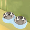 2 in 1 Round Stainless Steel Double Pet Food Bowl