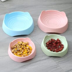 Cute Round Leak-proof Pet Food Feeder Bowl