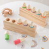 Colorful Montessori Wooden Little Man Bounce Toy