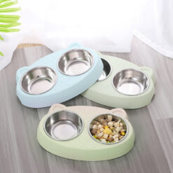Stainless Steel Non-Slip Double Dog Water Food Bowl