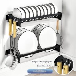 Wall-mounted Stainless Steel Punch-free Kitchen Dish Rack