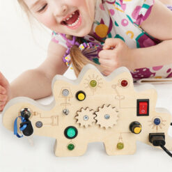 Children's Wooden Dinosaur Circuit Board Busy Light Toy