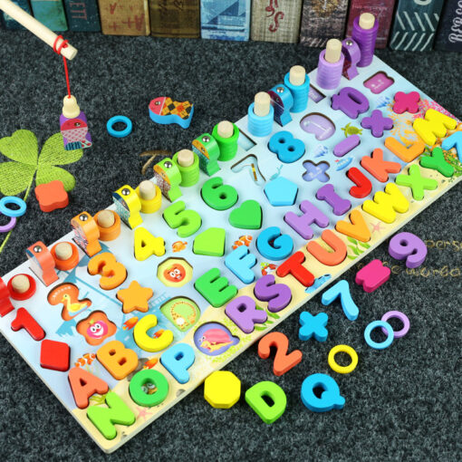 Wooden Magnetic Early Educational Fishing Game Toy