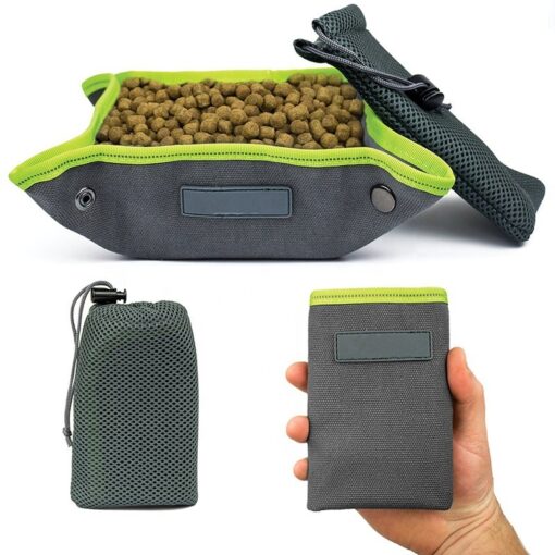 Collapsible Large Canvas Dog Food Feeder Bag