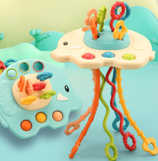 Children's Finger UFO Elephant Pull String Educational Toy