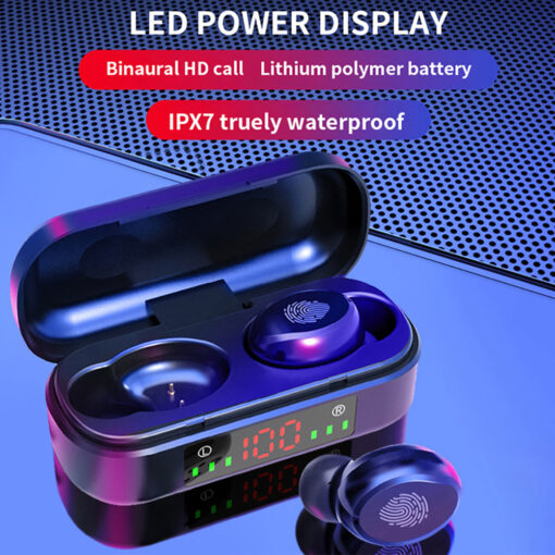 Wireless LED Power Display Bluetooth Earphone