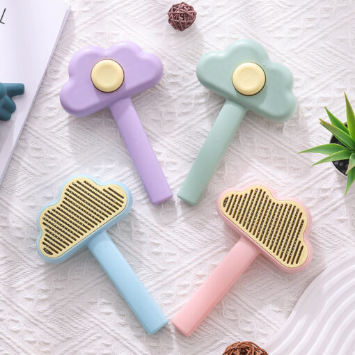 Cloud Shape Cat Hair Remover Self-cleaning Comb