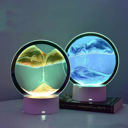 Creative 3D Quicksand Table Night Light Bedside Lamp