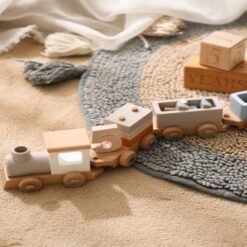 Wooden Children's Birthday Stacking Train Toy