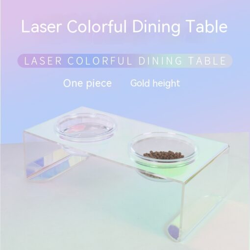 Creative Colorful Holographic Acrylic Pet Feeder Bowl