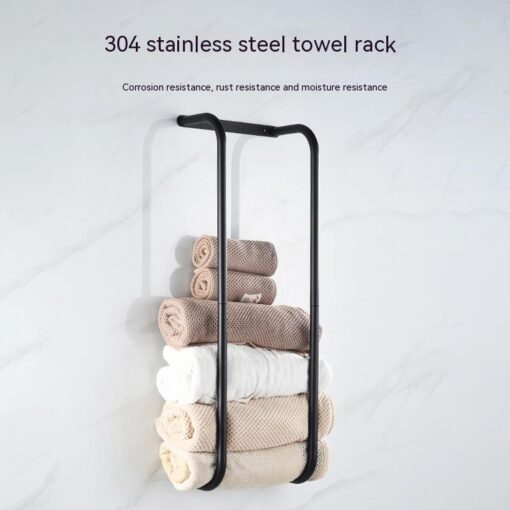 Wall Mounted Stainless Steel Storage Rack Towel Holder
