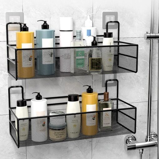 Durable Wall-Mounted Bathroom Shower Shelf Organizer