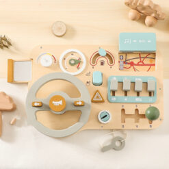 Children's Montessori Simulation Steering Wheel Board Toy