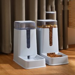 Automatic Pet Double Food Feeder Waterer Bowl