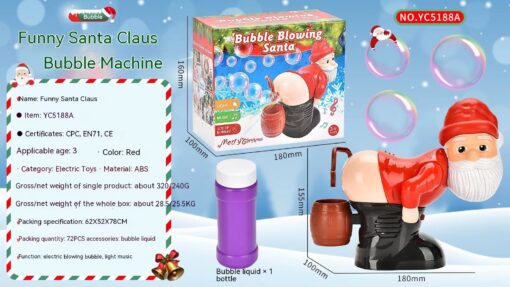 Interactive Electric Santa Claus Light Music Bubble Toy - Image 6