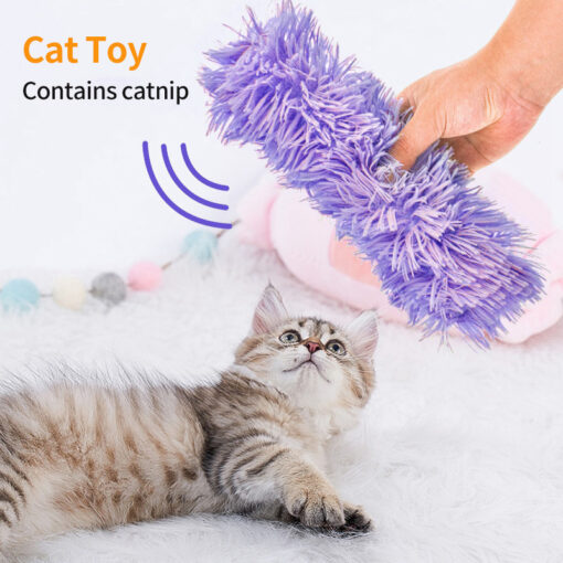 Interactive Cat Self-hi Bite Strip Pillow Plush Chew Toy