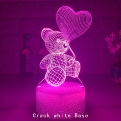 Creative Love Bear Realistic 3D LED Night Light