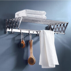 Stainless Steel Punch-free Stretchable Bath Towel Rack
