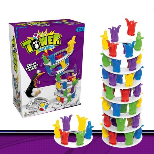 Building Blocks Balance Penguin Tower Game Toy - Image 3