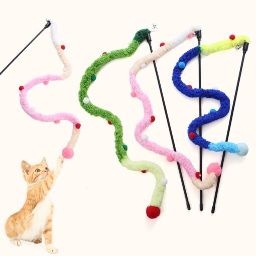 Interactive Innovative Colorful Plush Cat Teaser Toy