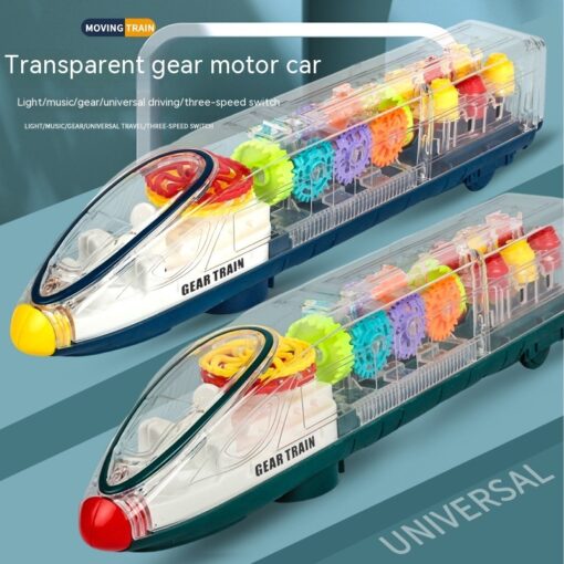 Transparent Gear Motor Car Light Children's Educational Toy