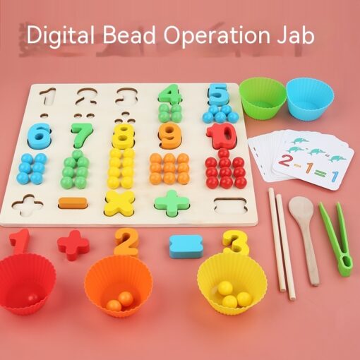 Interactive Children's Wooden Digital Clip Beads Board Toys