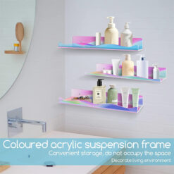 Wall-Mounted Transparent Rainbow Acrylic Shelf Rack
